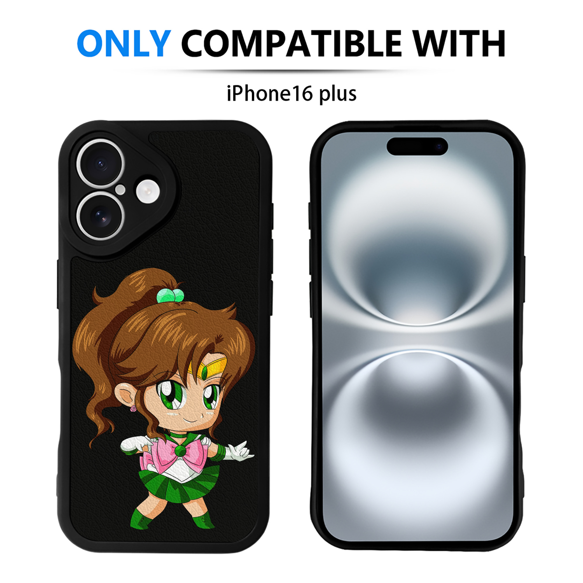 （画像用） 美少女戦士セーラームーン 木野 まこと きの まこと Sailor Moon Kino Makoto （セーラージュピター；Sailor Jupiter） 【iPhone 16シリーズ対応】シリコンスマホケース（レザー調） 材質：シリコン